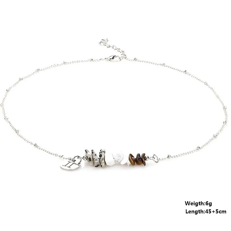 Minimalist Zodiac Stone Pendant Necklace – Stainless Steel, Adjustable, & Meaning-Filled product image (3)