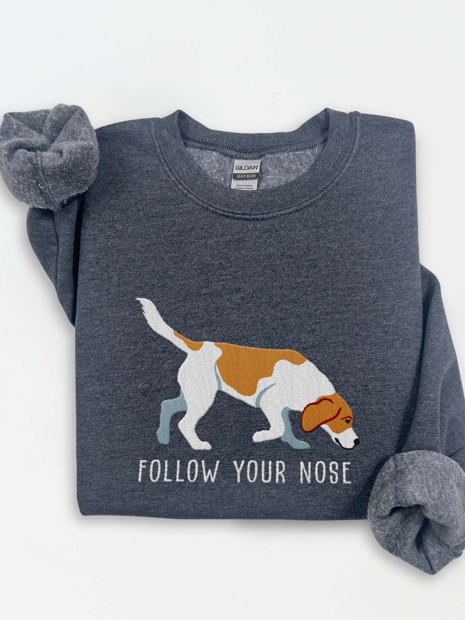 Follow Your Nose Sweatshirt (Embroidered) of a Beagle(Lemon) product image (1)