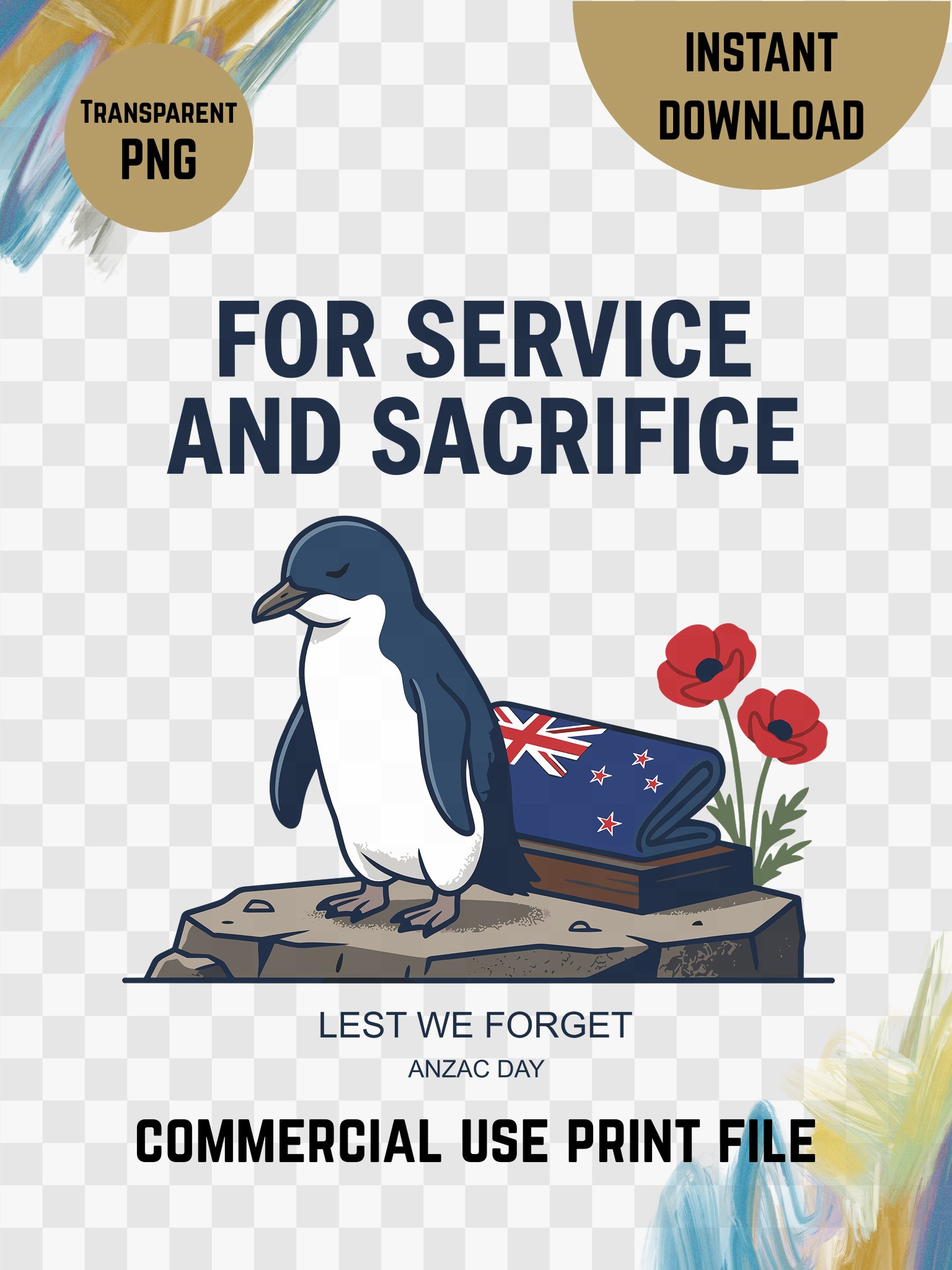 ANZAC Day Penguin Memorial – Lest We Forget Wildlife Tribute Digital Print product image (6)