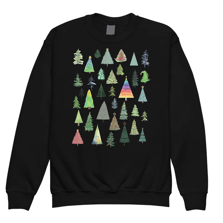 Christmas Tree Collage Youth Crewneck Sweatshirt product image (5)