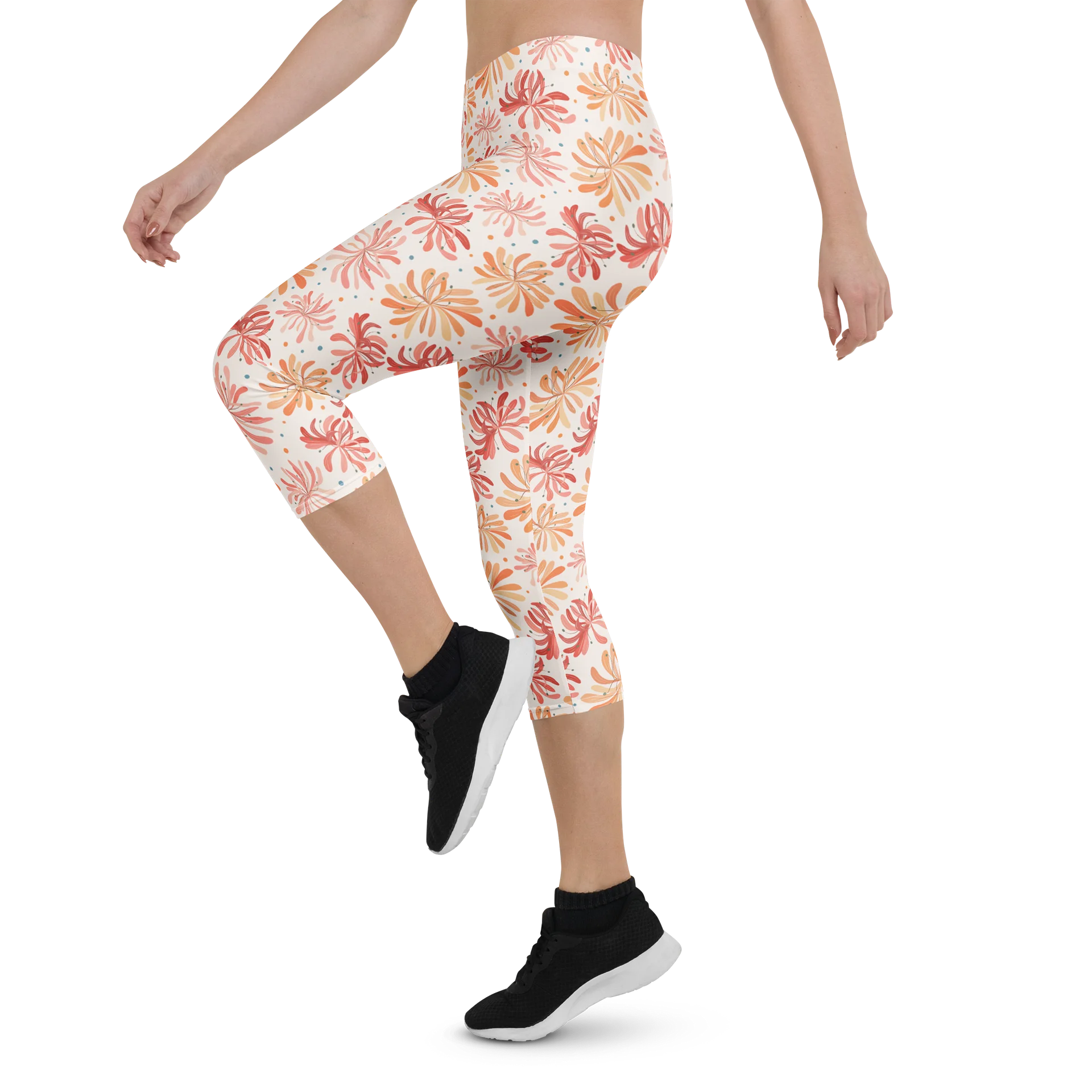 Stylish Blossom Burst Capri Leggings for Everyday Comfort product image (3)