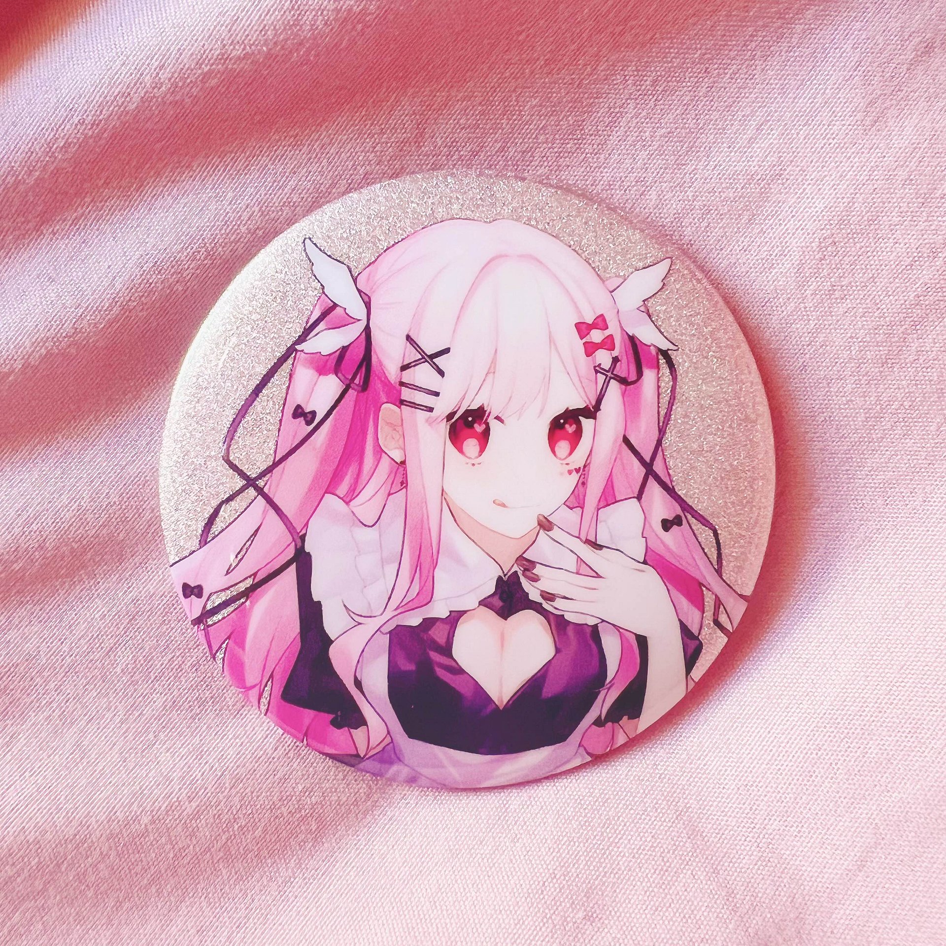 Maid Tenshi Glitter Holo Can Badge product image (1)
