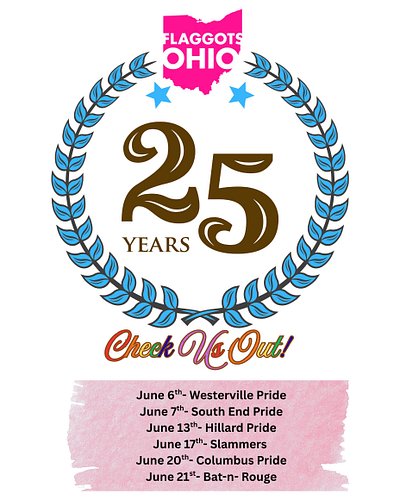 We are spinning into our 25th year!!
Come check us out in June! 
#flaggotsohio #juneispridemonth
