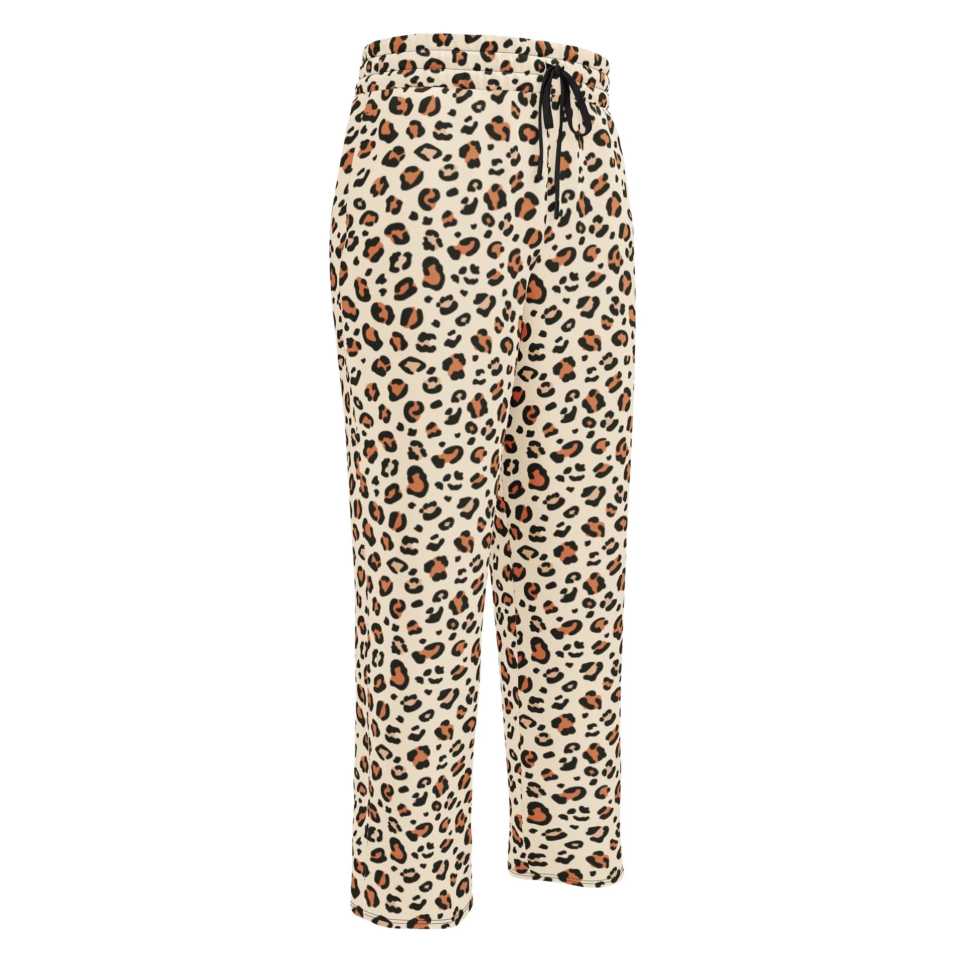 Bold Brown Leopard Skin Print Wide-Leg Joggers product image (1)