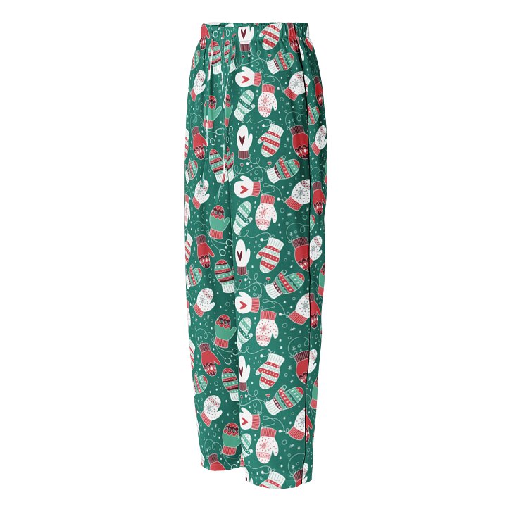 Festive Winter Mittens Pattern (Red & Green) Pyjama Pants product image (2)