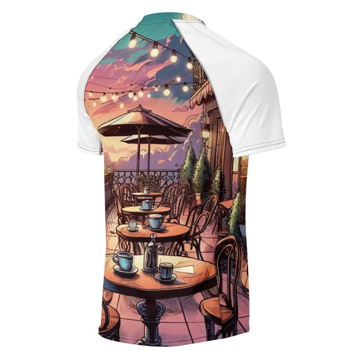 Sunset Patio All-Over Print Men's Rash Guard | AI Design product image (2)