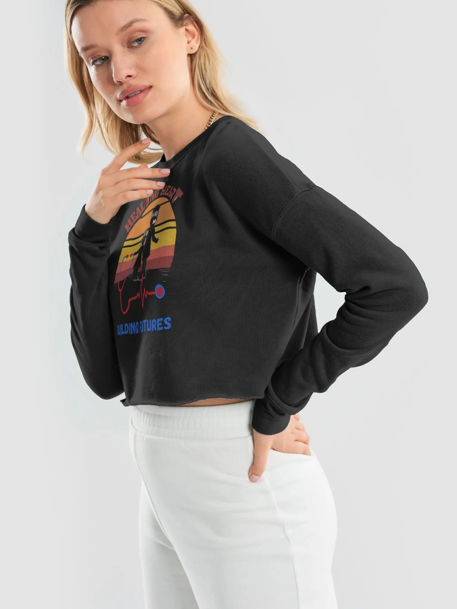 Healing Heart Nurse & Child Crop Sweatshirt product image (30)