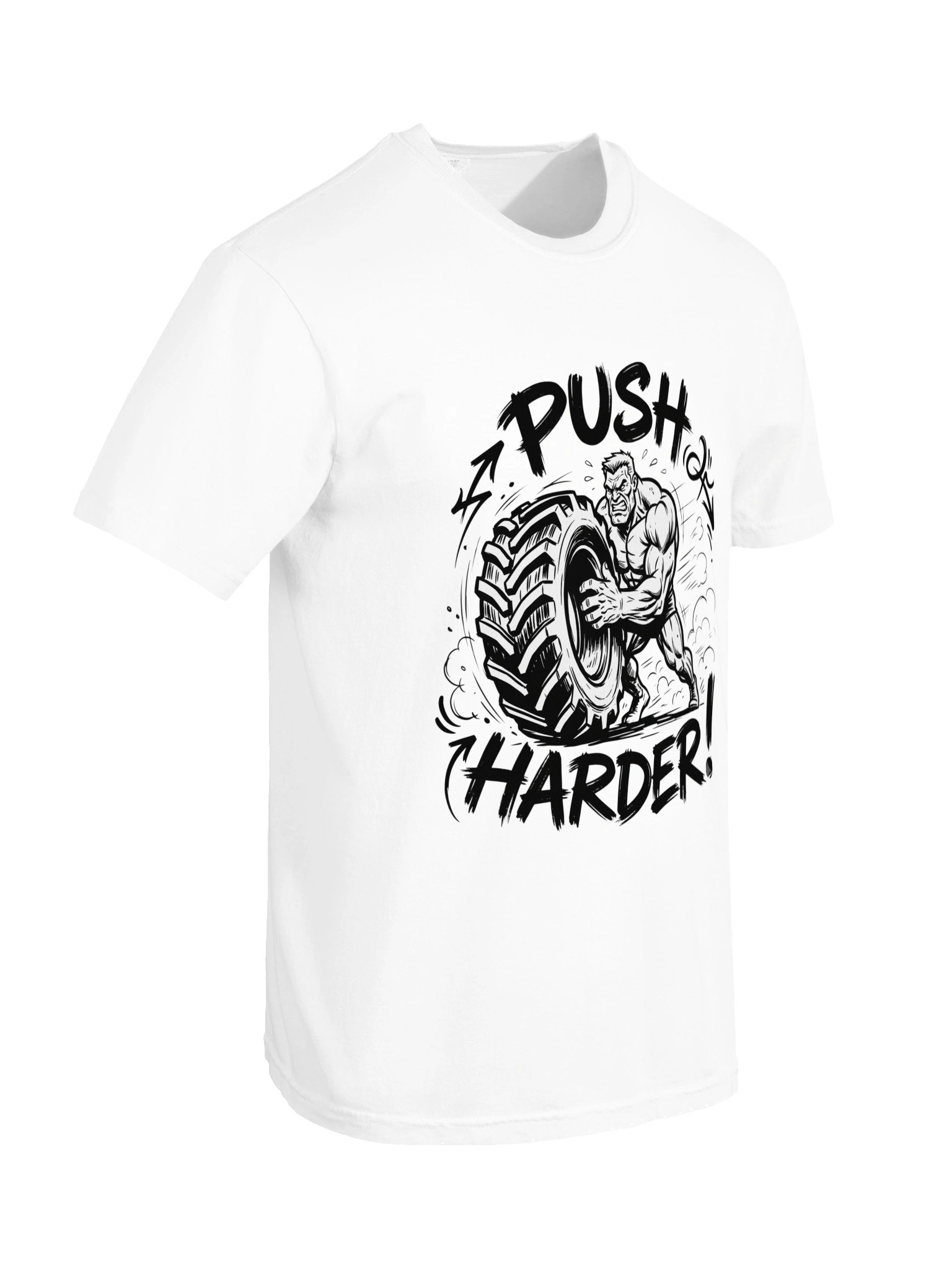 Push Harder Tire Flip Gym T-Shirt | Bold Bodybuilder Motivation Tee product image (6)