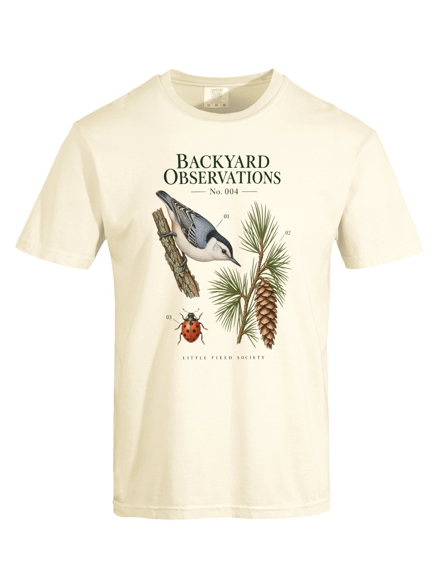 Backyard Observations No. 004 — Nuthatch & Pine T-Shirt product image (9)