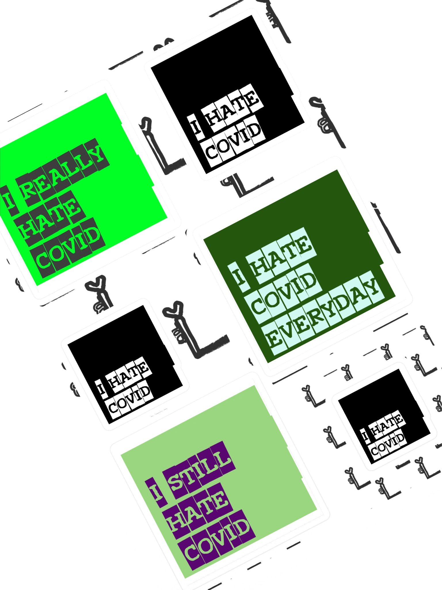 I HATE COVID Stickers (Green Expansion) product image (1)