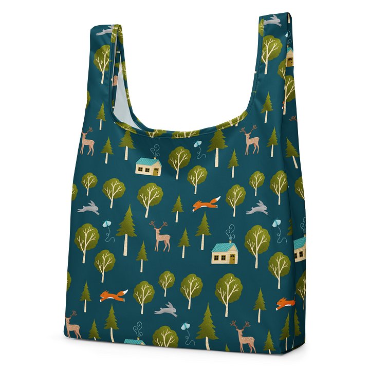 Cozy Cabin and Forest Animals Shopping Bag product image (2)