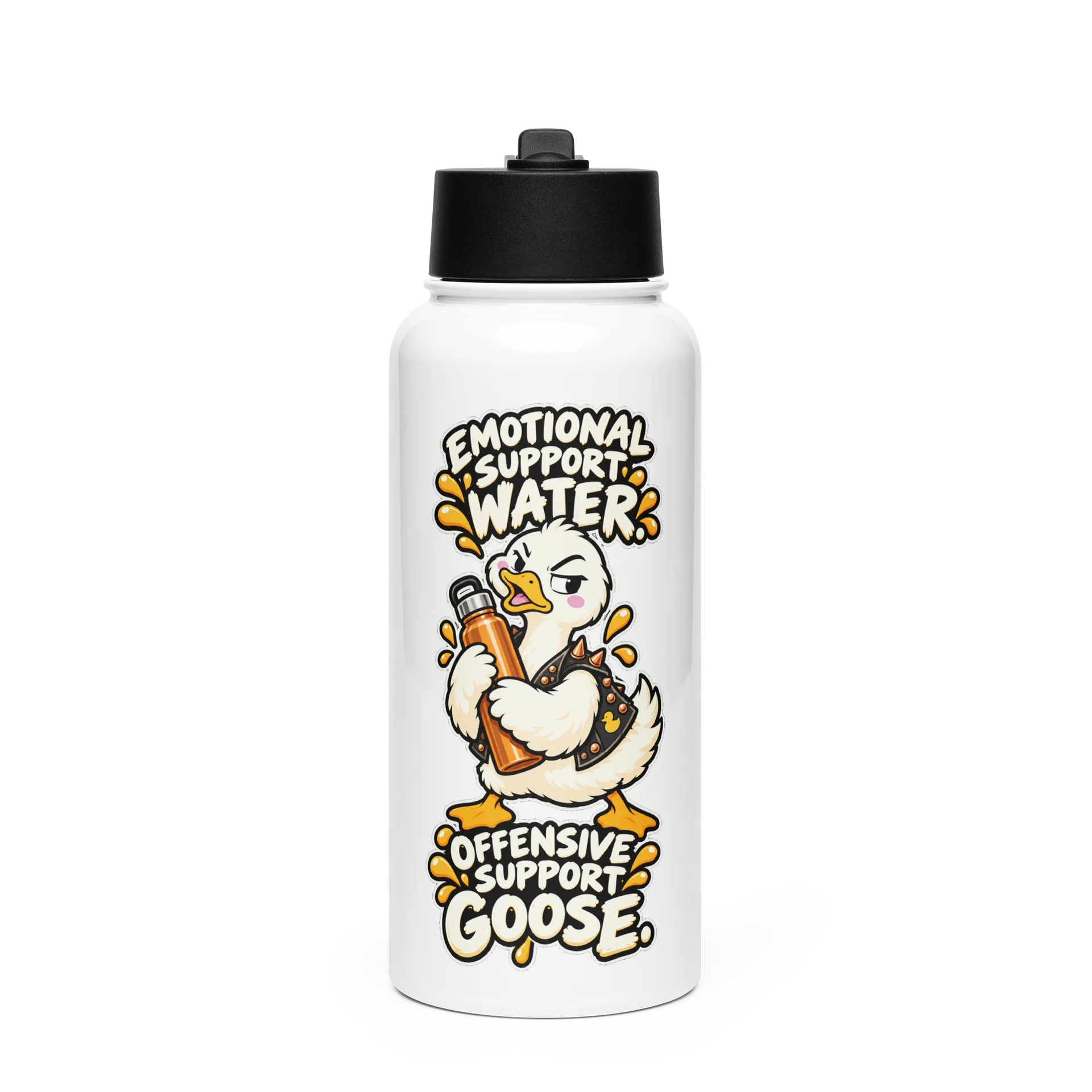 Emotional Support Water, Offensive Support Goose — SHAL Stainless Steel Water Bottle