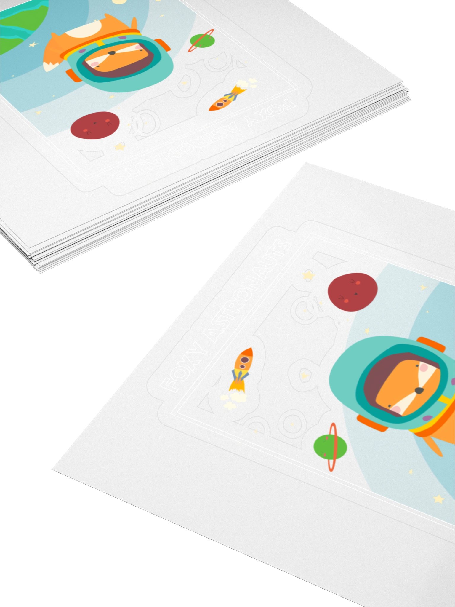 Cosmic Fox Astronaut Kiss Cut Stickers product image (4)