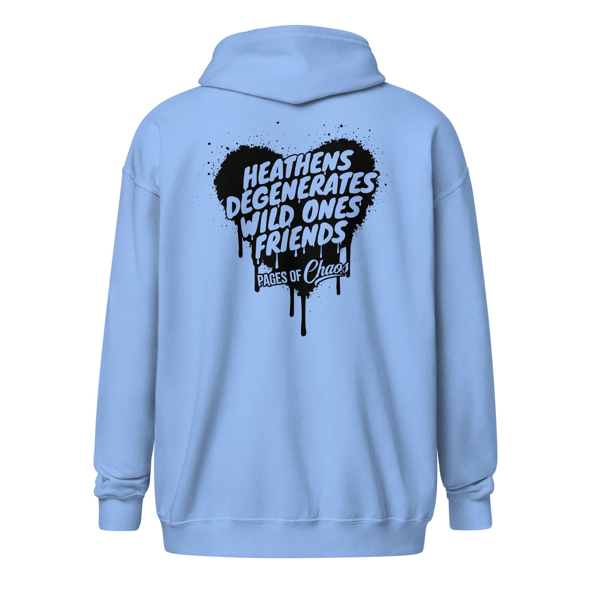 Heathens, Degenerates, Wild Ones, and Friends Zip Hoodie - Black product image (2)