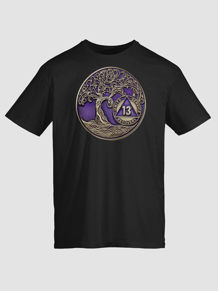 Twisted Tree of Life 13th Year Sobriety Purple Medallion | Recovery T-Shirt Inspiring Sobriety product image (1)