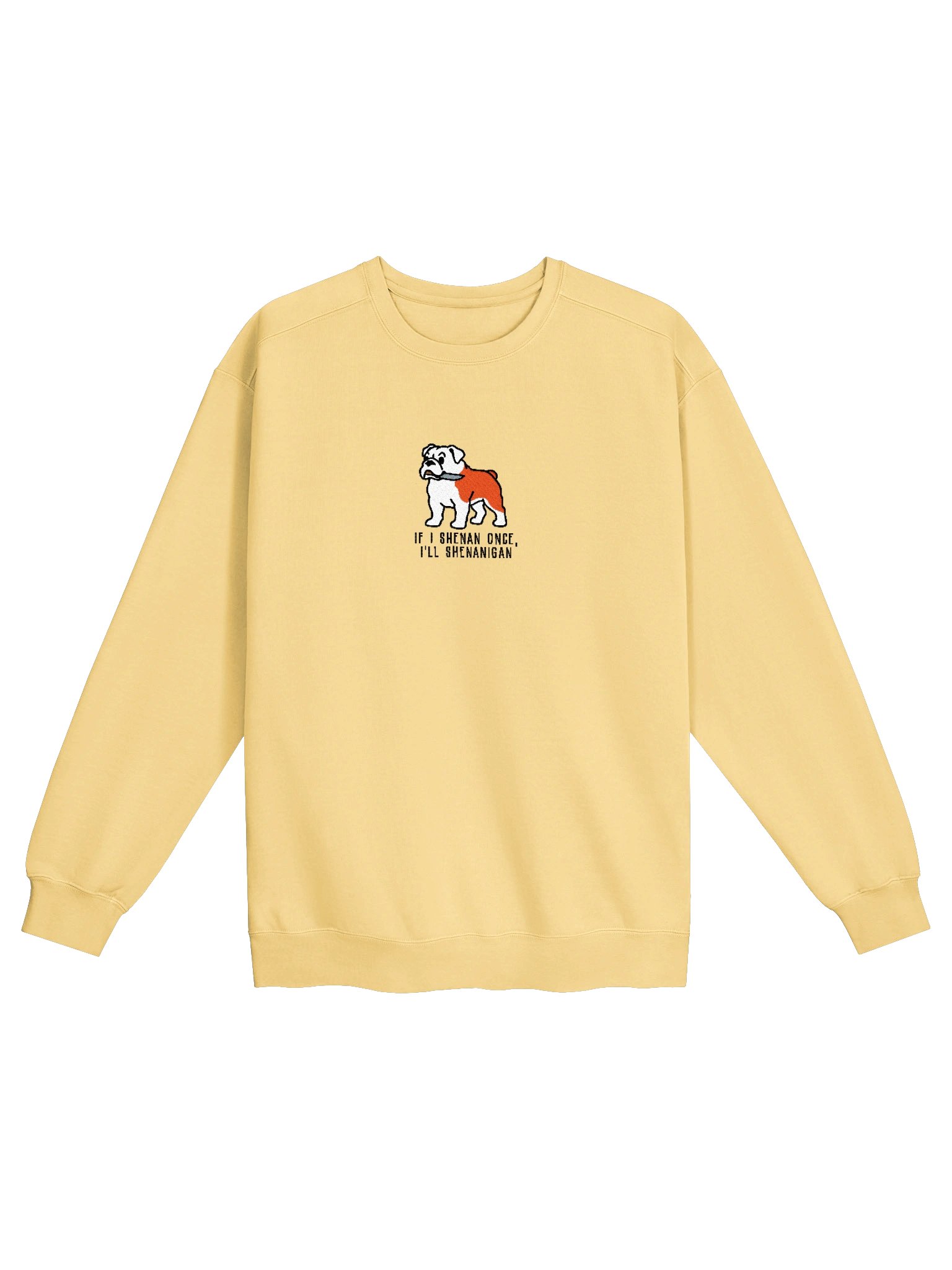 If I Shenan Once, I'll Shenanigan Funny Chibi-Style Embroidered Premium Sweatshirt for English Bulldog(Red) Owners product image (41)