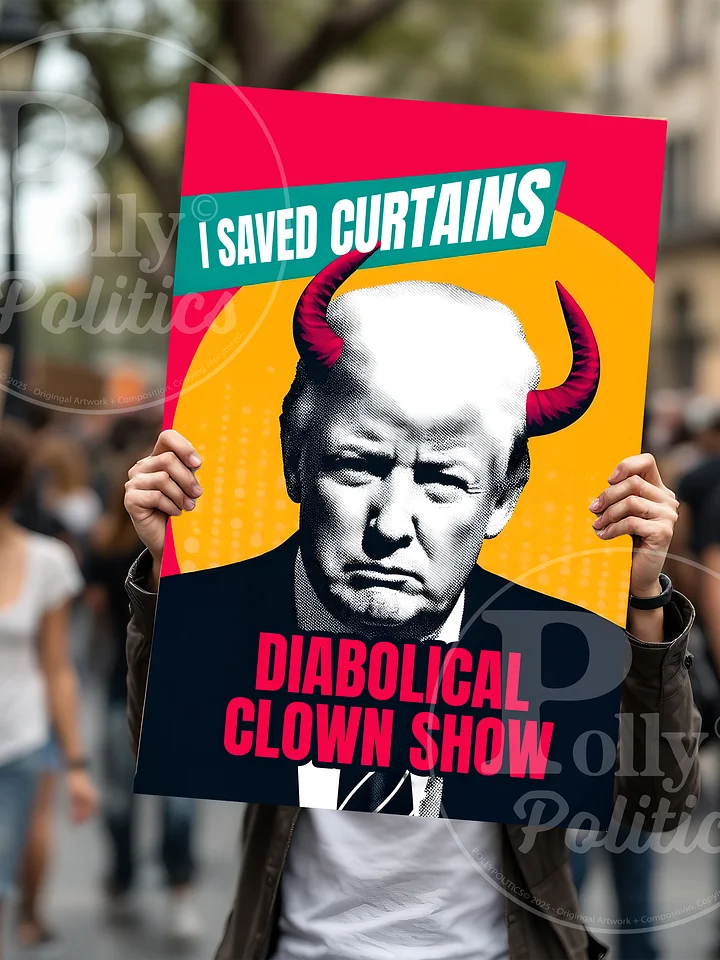 Diabolical Clown Show Protest Sign product image (1)
