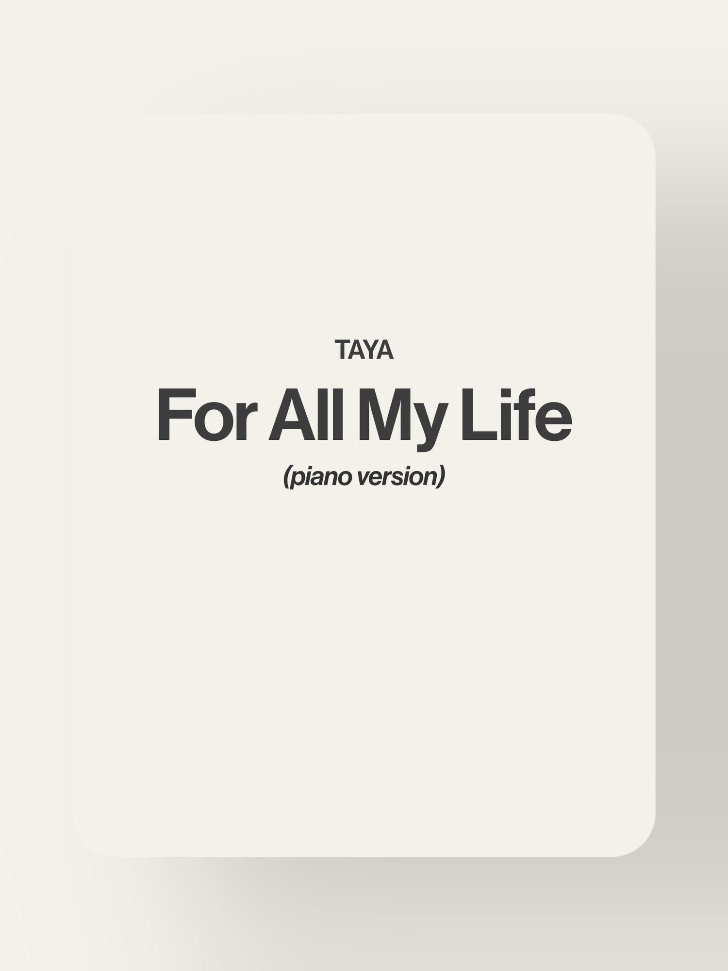 Taya - For All My Life product image (1)