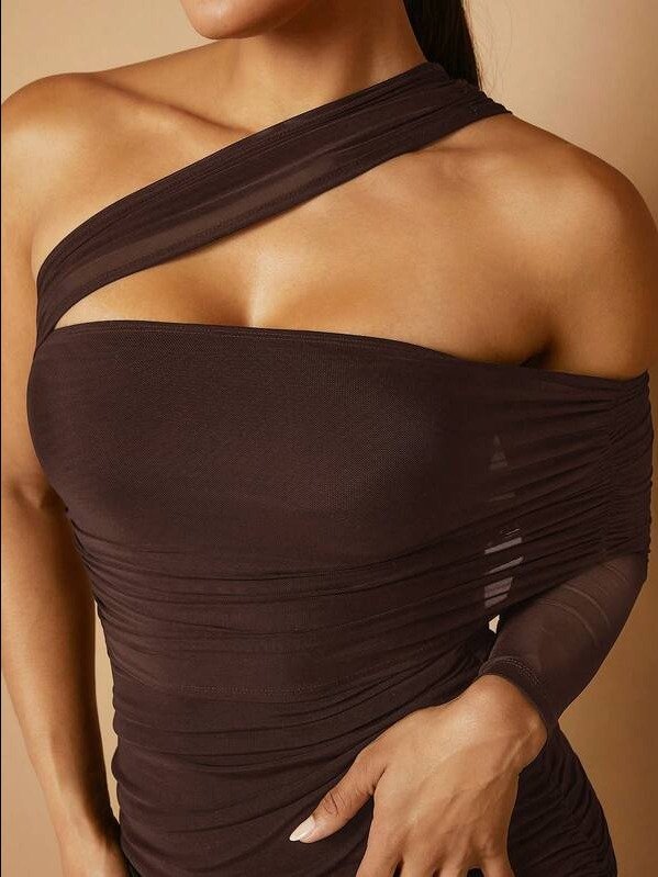 Silquee One Shoulder Ruffle Bodycon Dress product image (4)