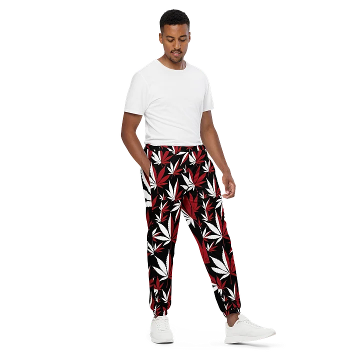 red and black all over joggers product image (2)