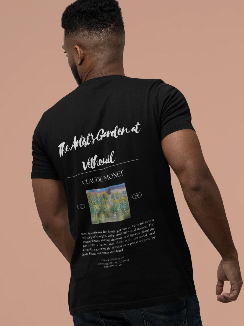The Artist's Garden at Vétheuil (Claude Monet) T-Shirt product image (2)