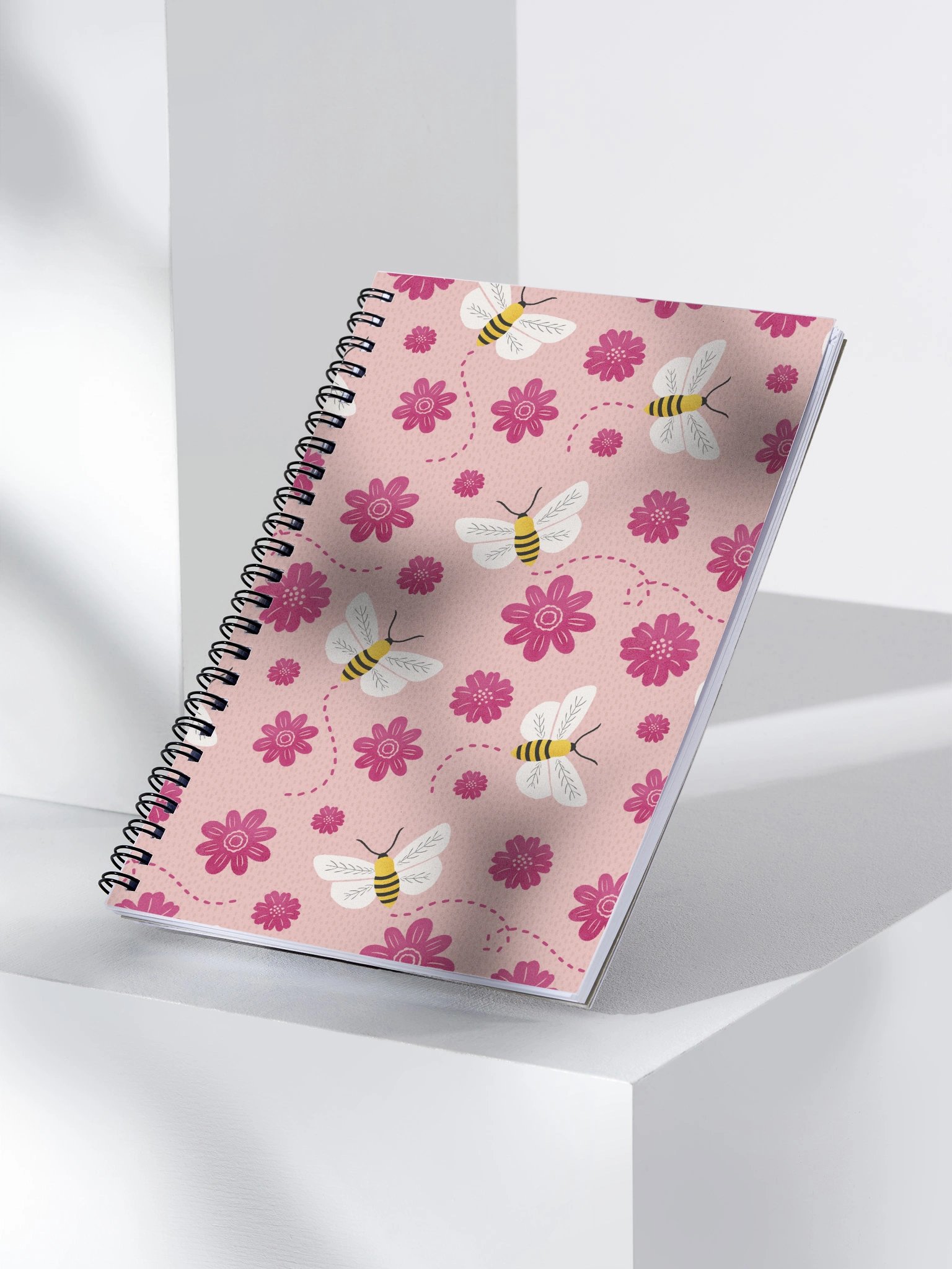 Little Pink Bees Spiral Notebook product image (3)