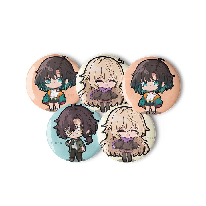 Chibi Trio Set of Pin Buttons product image (1)