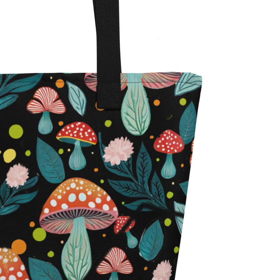 Mushroom Art Print Tote | Retro Style Tote Accessory | Fungi Cuteness product image (3)