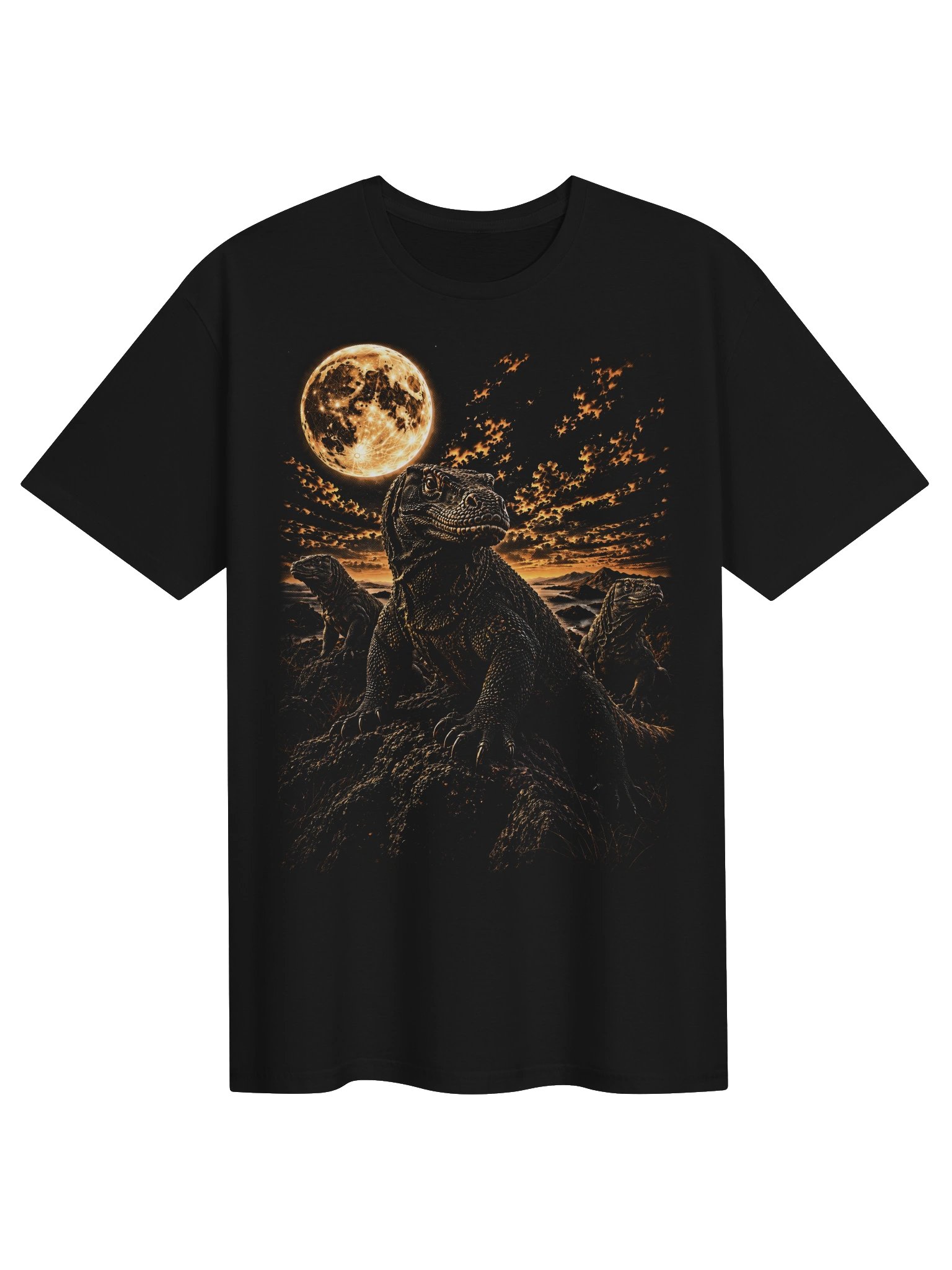 Komodo Dragon Howling Moon Tshirt | Legendary Wildlife Shirt product image (1)