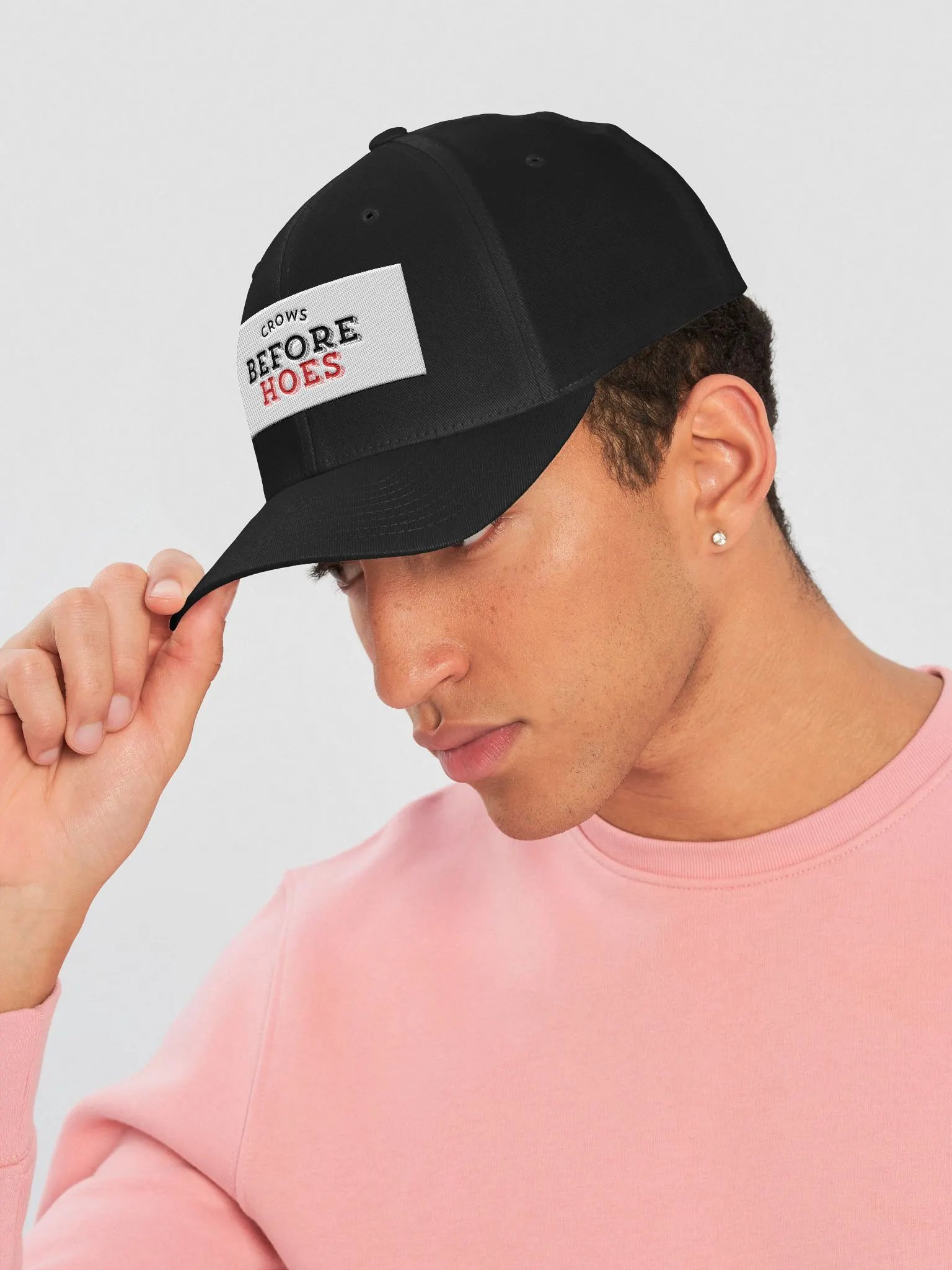 Premium Flexfit Cap with the text: Crow Before Hoes Embroidery product image (3)