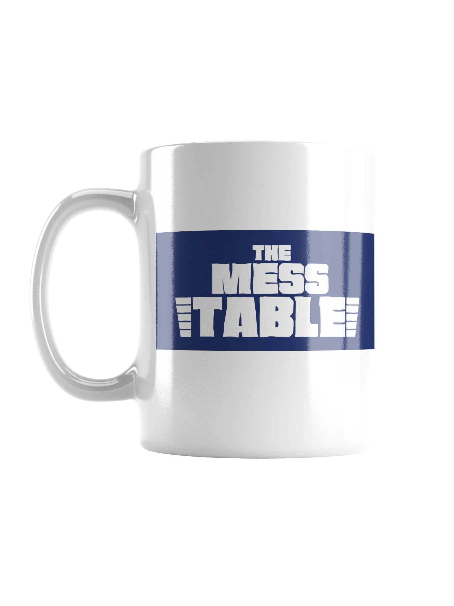 White Mug with Blue/White TMT Banner product image (2)