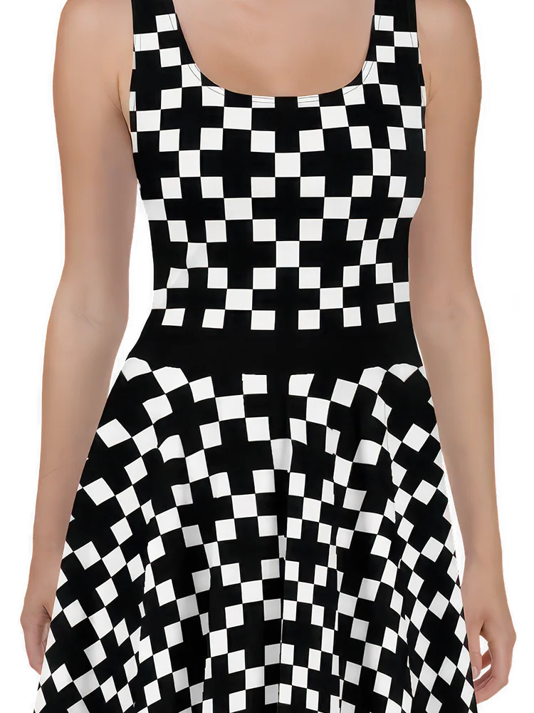 Black and White Geometric Crosses Dress product image (2)
