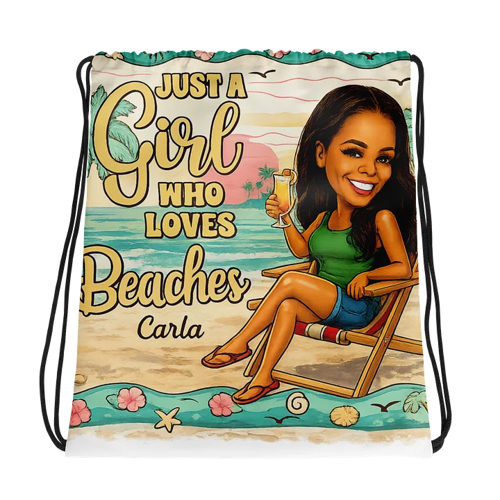 Just a Girl Who Loves Beaches Drawstring Bag product image (1)