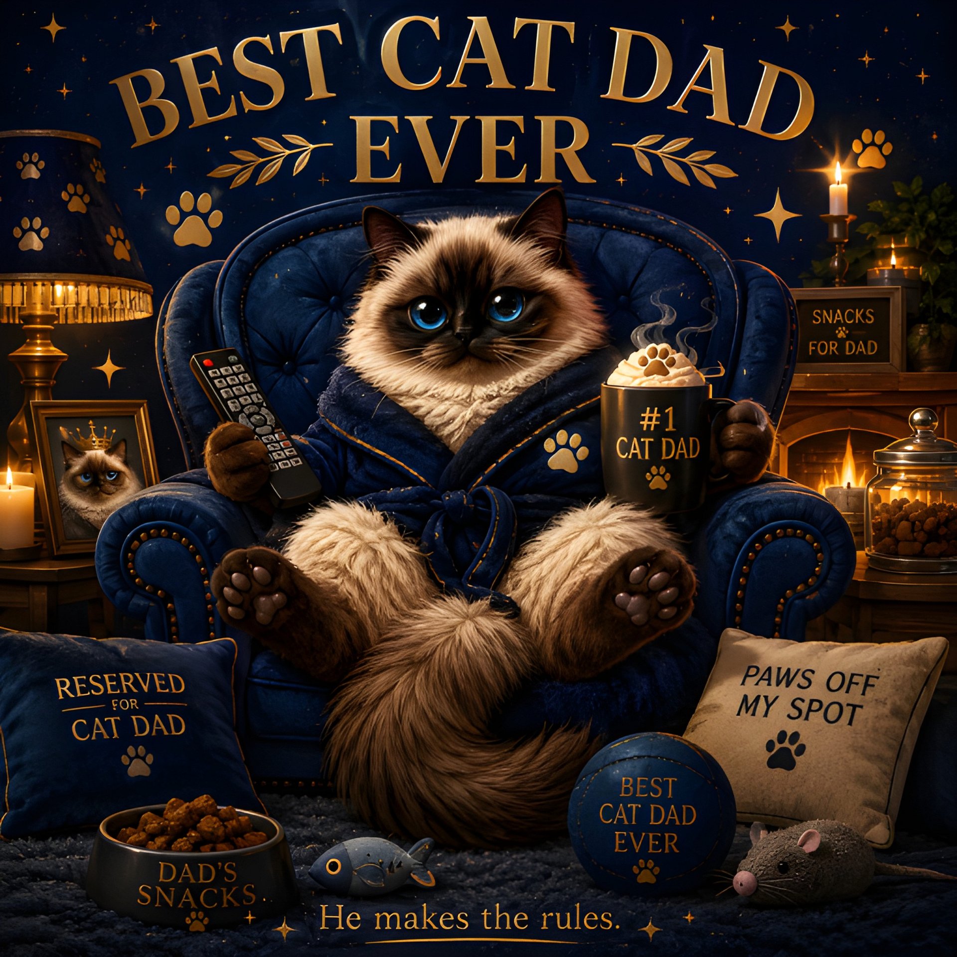 Best Cat Dad Ever Funny Gift For Him Cat Dad Birthday Father's Day Digital Art product image (2)