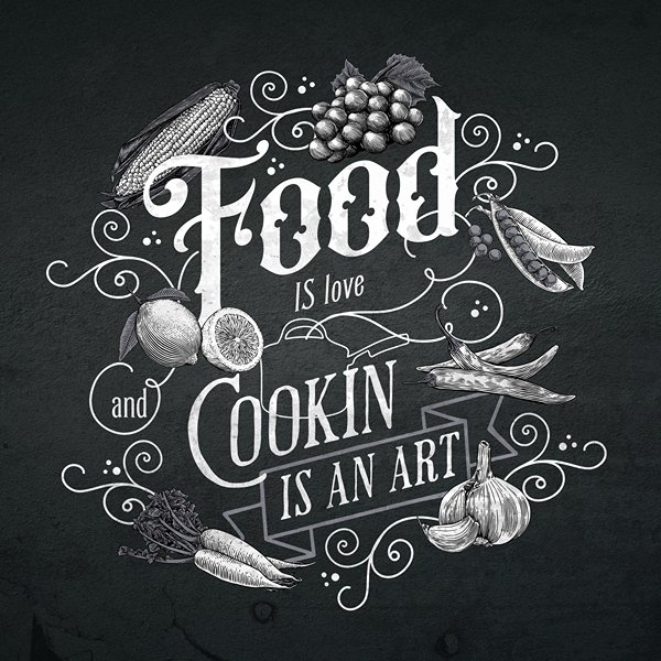Food Is Love, Cooking Is Art Printable Kitchen Wall Art | Digital Download | Modern Farmhouse Kitchen Decor | Typography Print | Dining Room Decor product image (2)