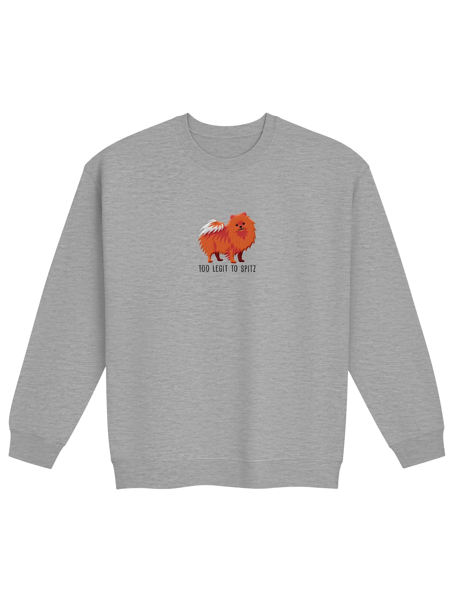 Too Legit to Spitz Sweatshirt (Embroidered) of a Pomeranian(Red) product image (4)