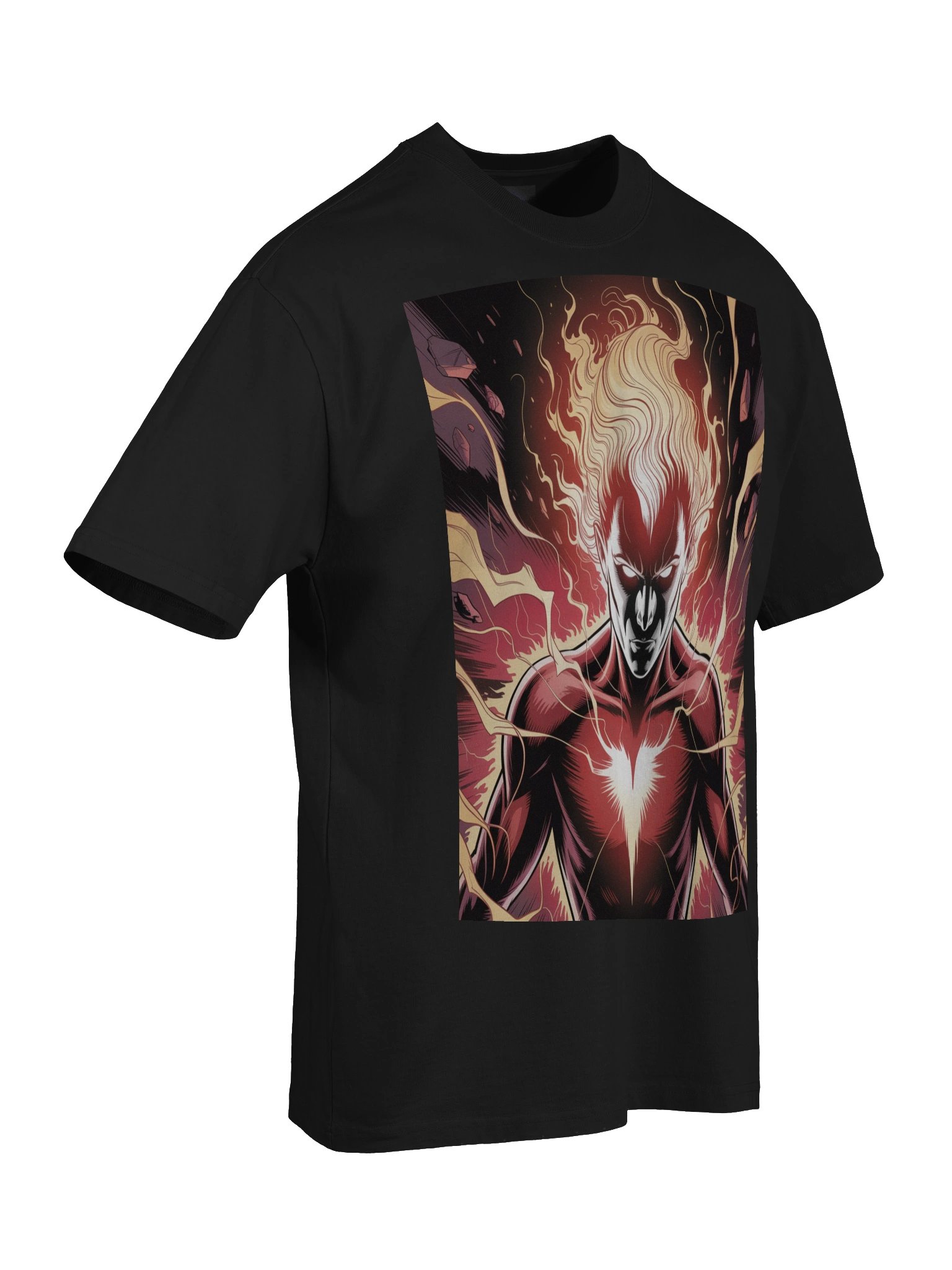 Dark Phoenix Flame Fury Oversized Faded T-Shirt – Cosmic Wing Eclipse product image (8)