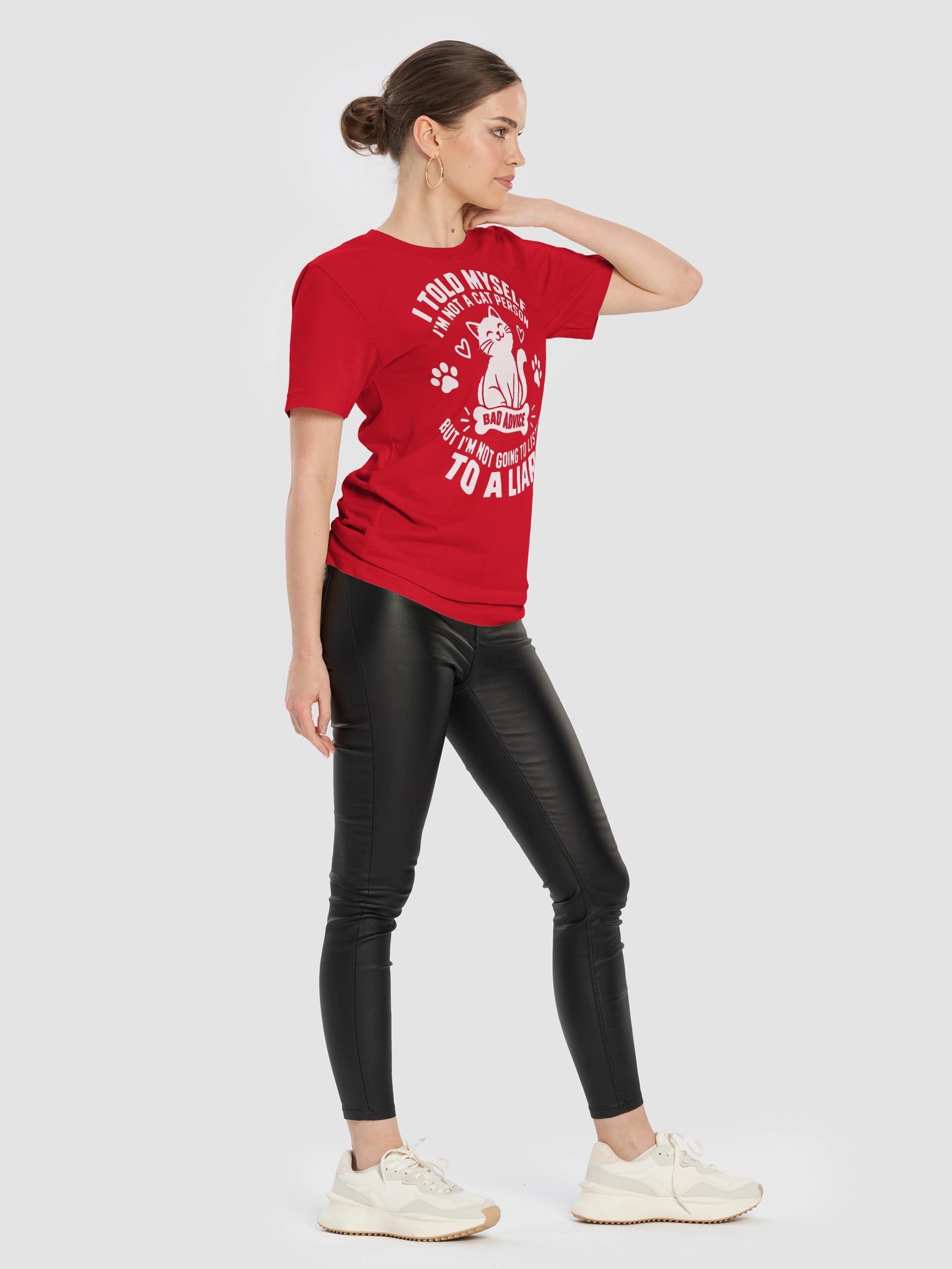 Dog / Cat Mom Logic – I Told Myself Not To Get Another Cat Funny T-Shirt (White Ink) product image (2)