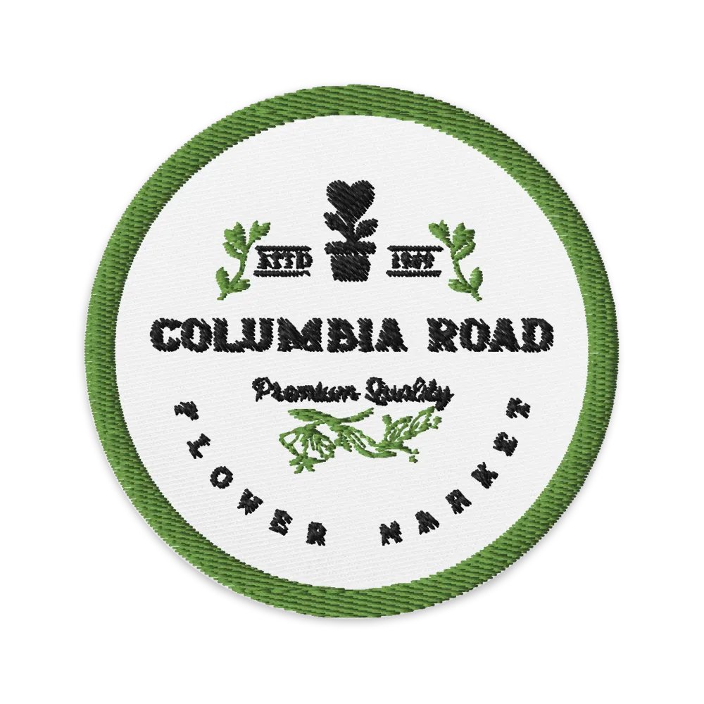 Columbia Road Market Embroidered Patch (White/Green Circle) product image (1)