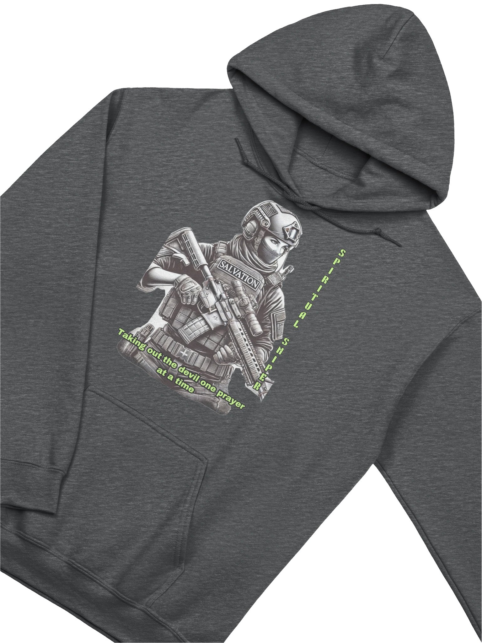 Spiritual Sniper Christian Pullover Hoodie Taking Out the Devil One Prayer at a Time Faith Based Kingdom Warrior Apparel product image (14)