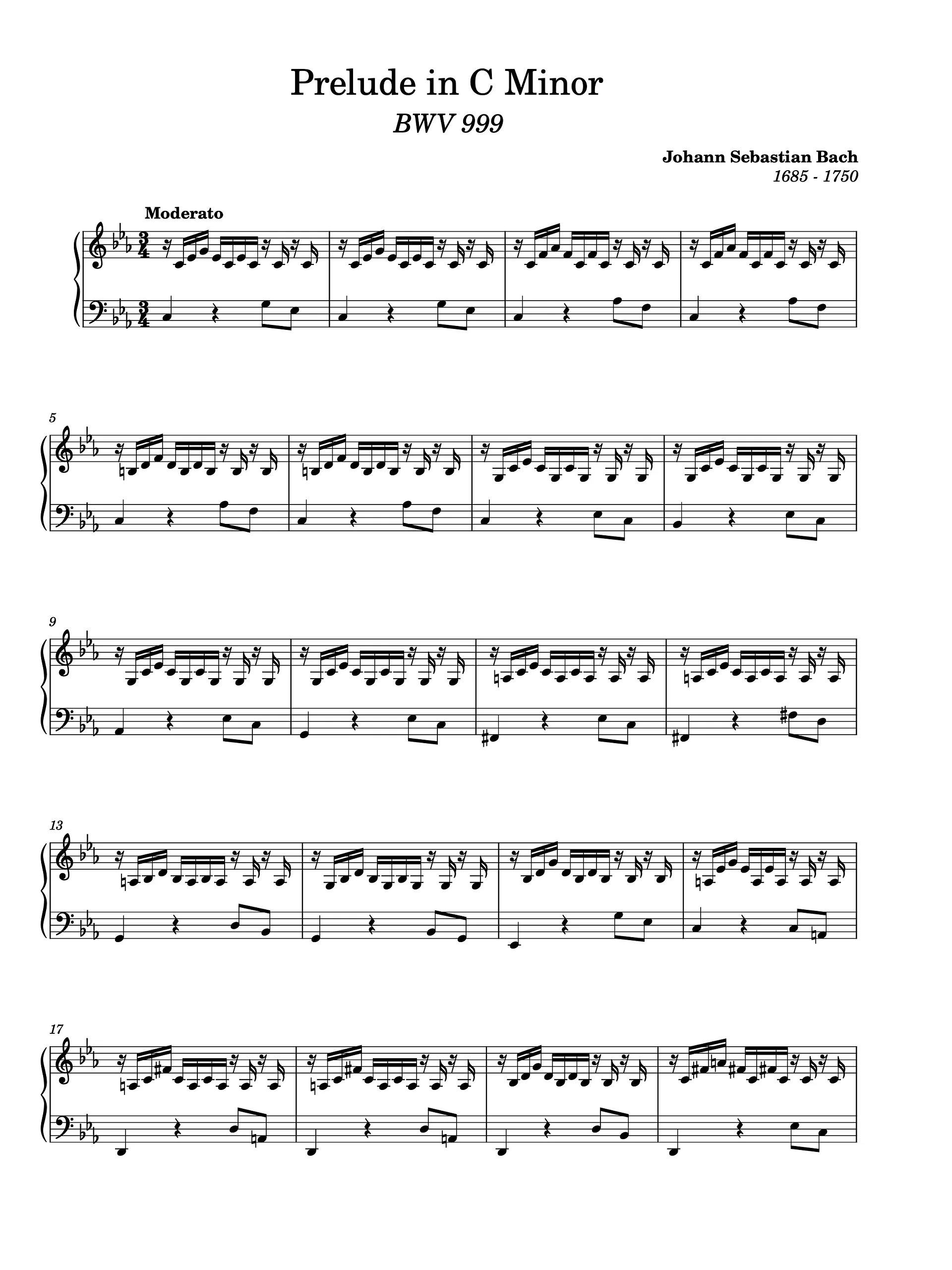 Prelude in C Minor, BWV 999 product image (1)