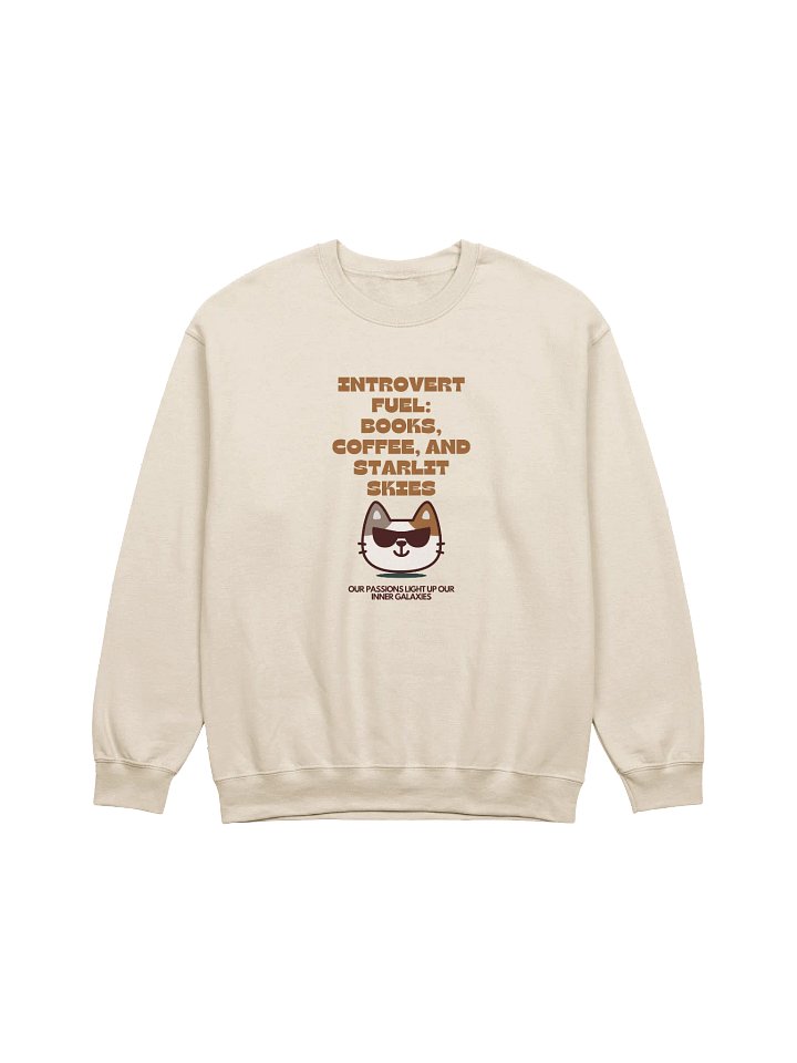 Introvert Fuel: Books, Coffee, and Starlit Skies Crewneck Sweatshirt product image (2)