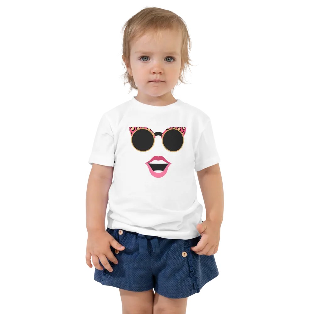 Pink Leopard Shades Kiss Toddler Tee product image (1)