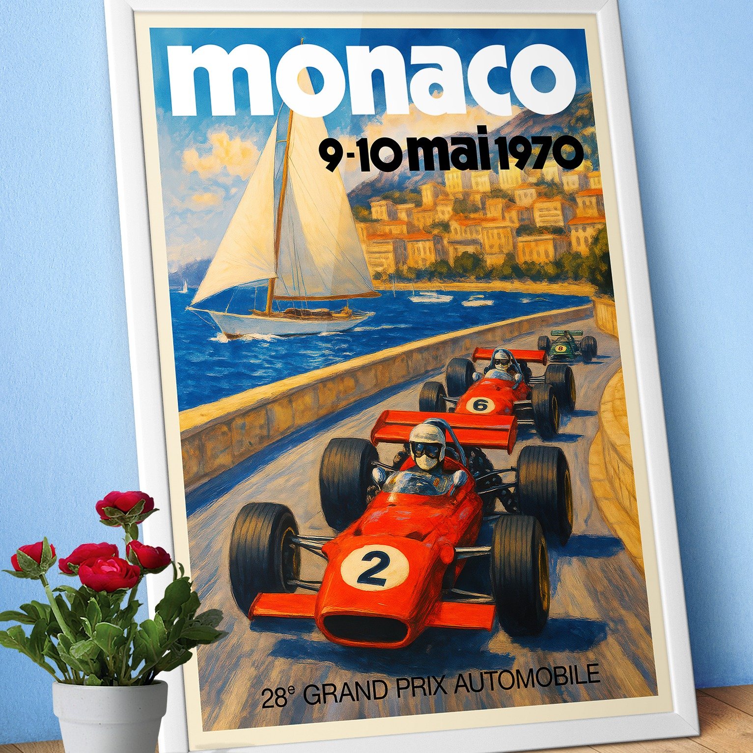 Monaco Vintage F1 Grand Prix 1970 Art Poster — Auto Racing Wall Art, Formula 1 Print product image (1)