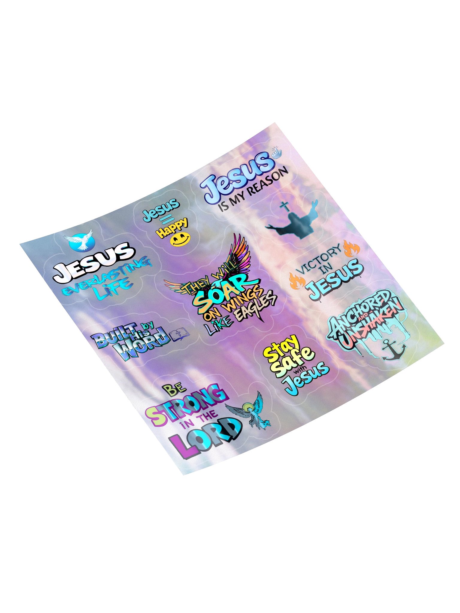 They Will Soar Bible Verse Holographic Sticker Sheet product image (4)