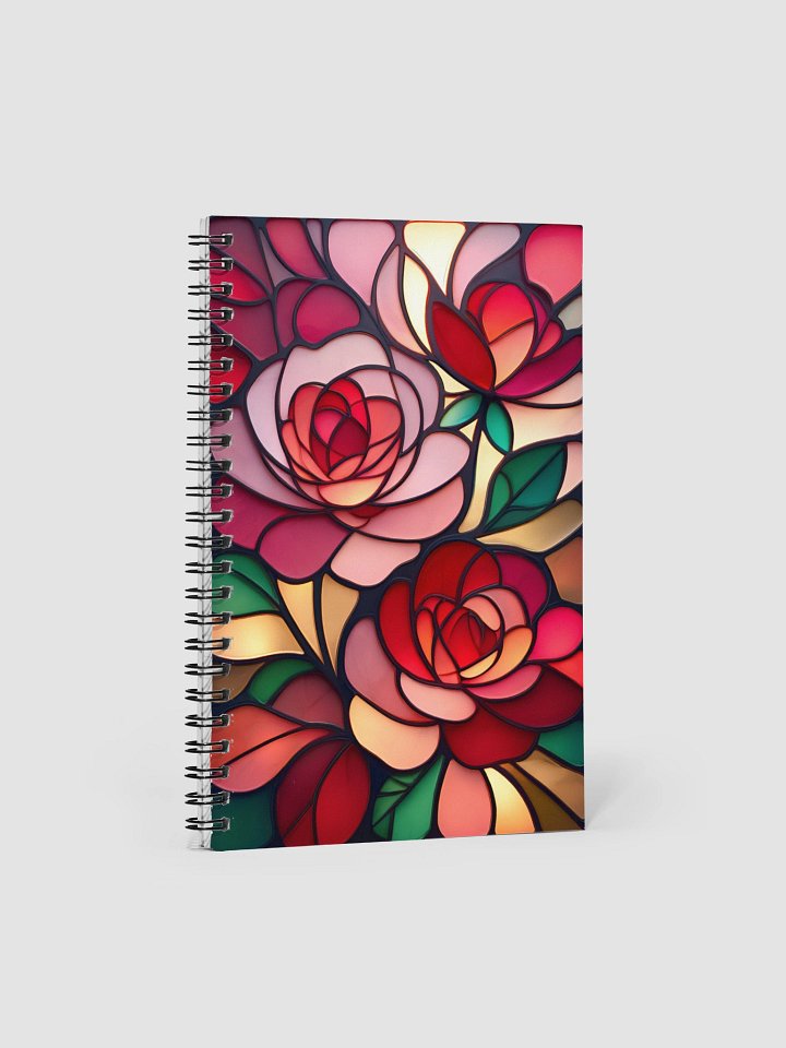 Vibrant Floral Stained Glass Spiral Notebook product image (1)