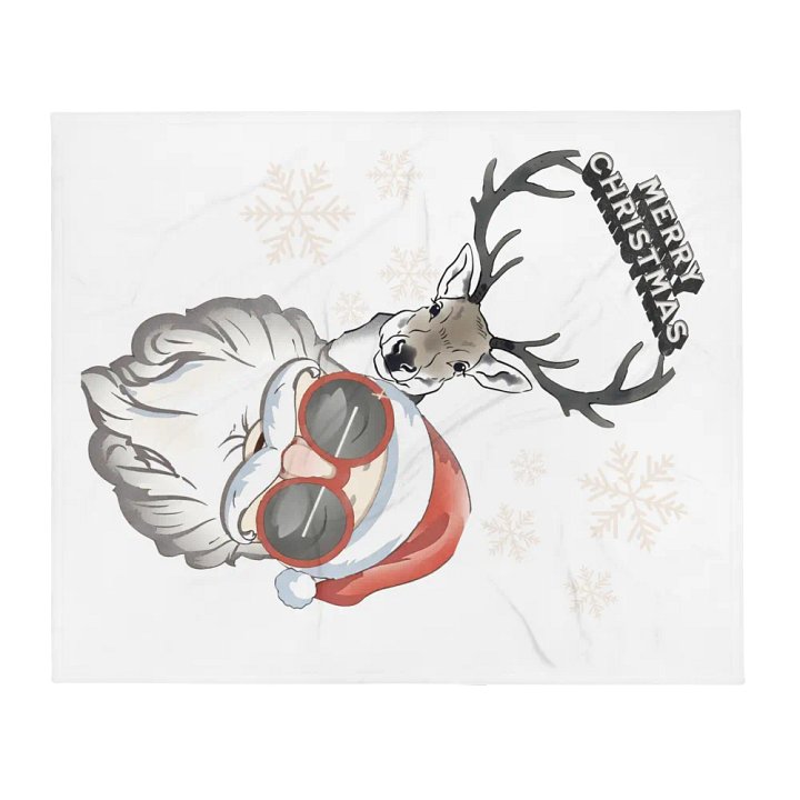 Cool Santa and Hip Reindeer Blanket product image (2)