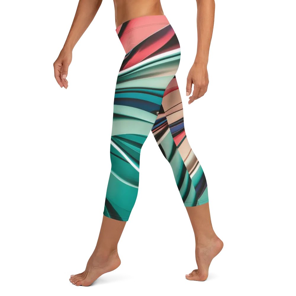 Exclusive Abstract Design Women's Capri Leggings - Vibrant Colours by TDS Music product image (7)