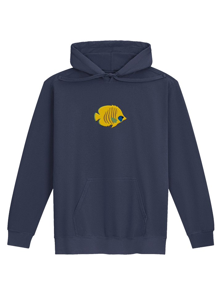 Blue Cheek Butterflyfish Premium Hooded Sweatshirt (Embroidered) for Reef and Marine Aquarium Lovers product image (2)