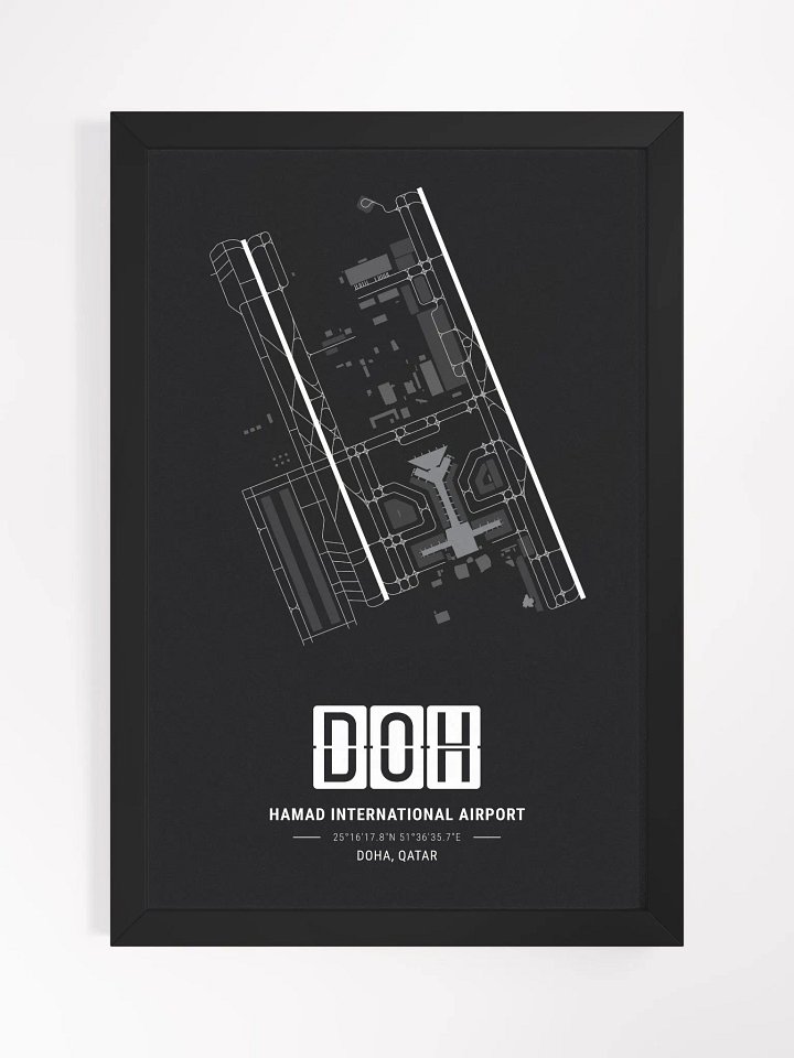 Framed Airport DOH Premium Map On Matt Paper product image (1)